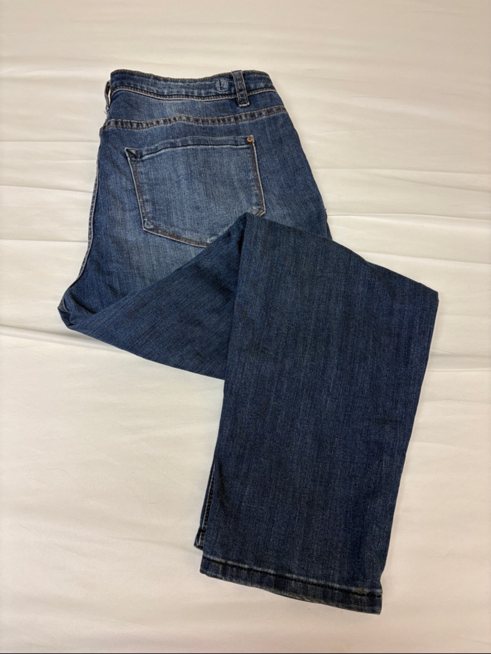 Straight Leg Distressed Blue Denim Jeans Kensie Sz 10